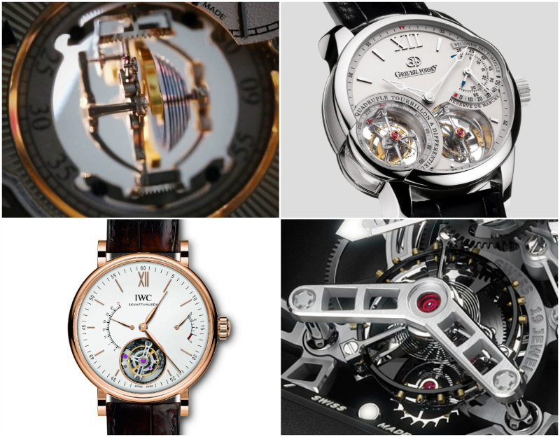 Four different tourbillon watches