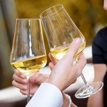 Couple Tasting Champagne White Wine