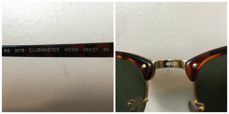 Glasses measurements on clubmasters