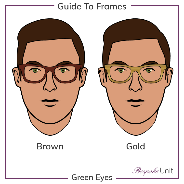 Green Eyes With Brown And Gold Frames