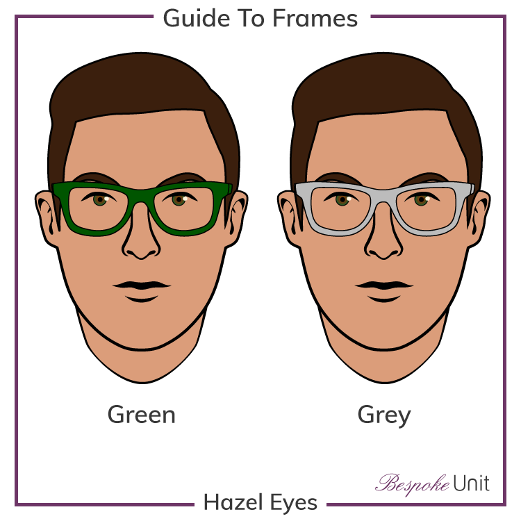 Hazel Eyes With Green And Grey Glasses