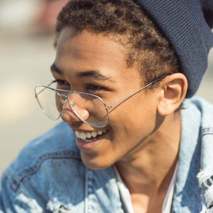 Light skinned black hipster in aviators