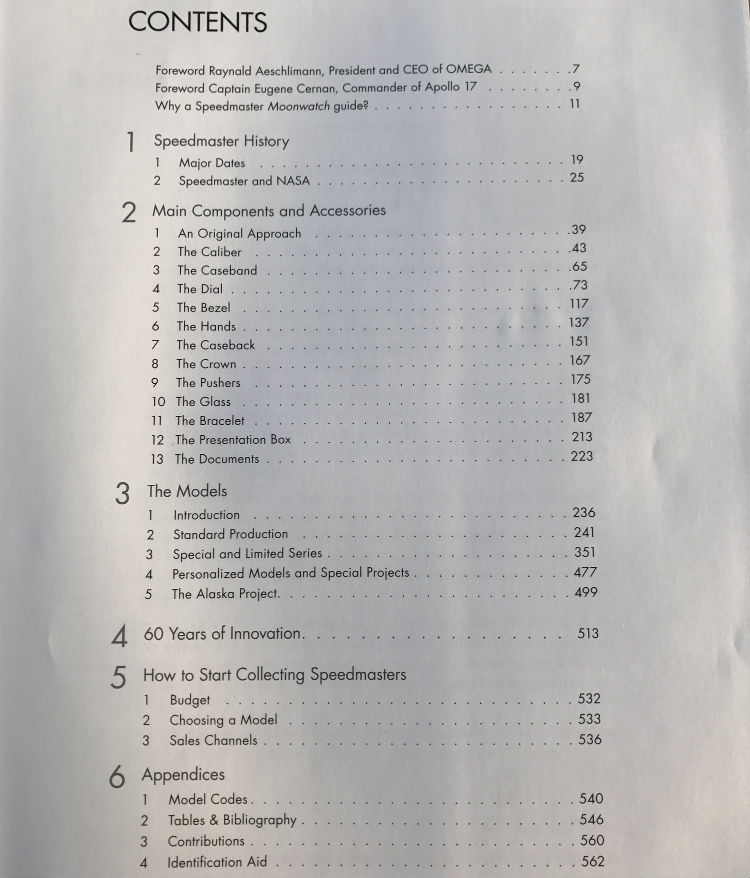 Moonwatch Only Table Of Contents