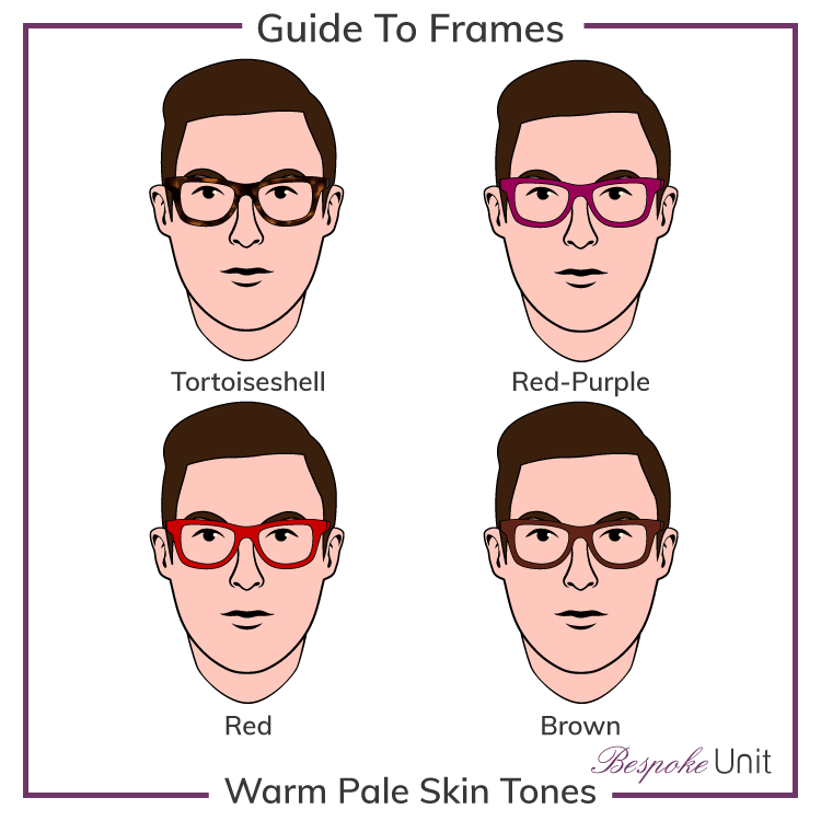 Pale Warm With Tortoiseshell Red-Purple Red And Brown Frames