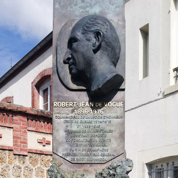 Robert Jean de Vogue CIVC Founder & Resistant Memorial Statue Epernay