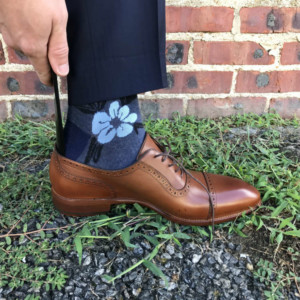 Shoe horn in brown dress shoe