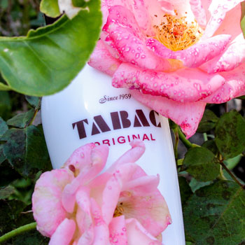 Tabac Original Bottle with rose petals