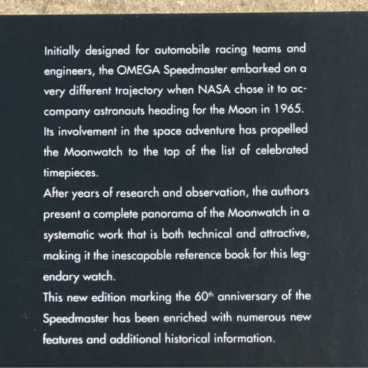 Text on the back cover of Moonwatch Only