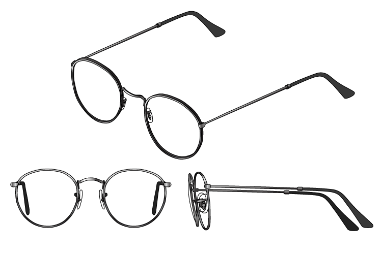 Three views of Round frames Three views of Round frames