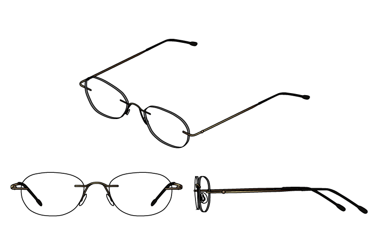 Three views of rimless frames Three views of rimless frames