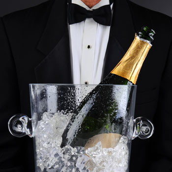 Water In Bow Tie Presenting Champagne In A Bucket