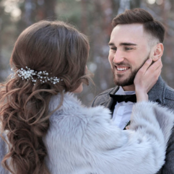 Wedding-Couple-Embracing-Outside