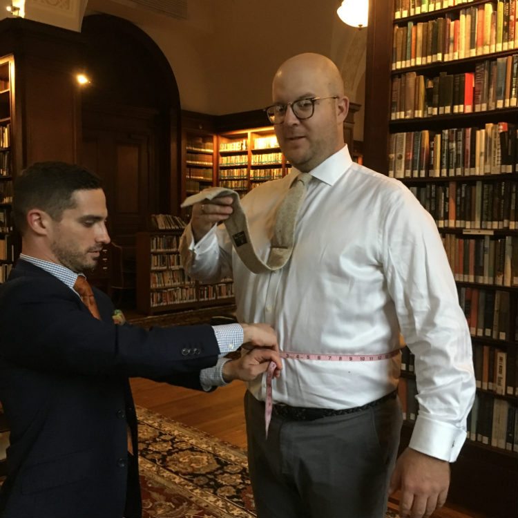 example of coat waist measurement