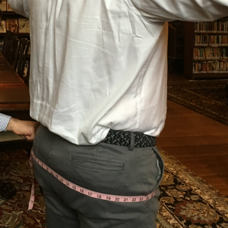 example of pant seat measurement