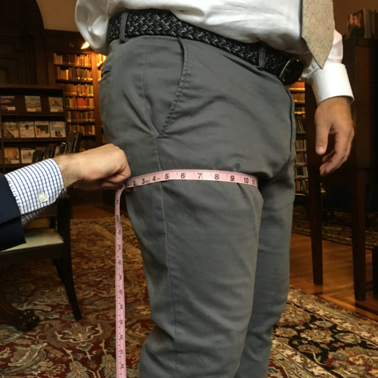 pant thigh measurement example