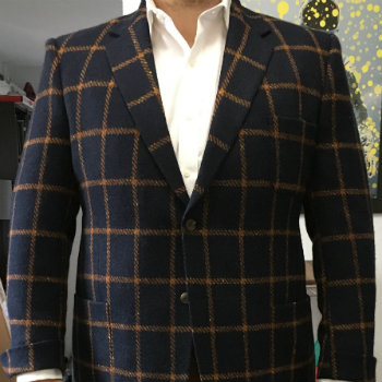 single breasted windowpane sport coat
