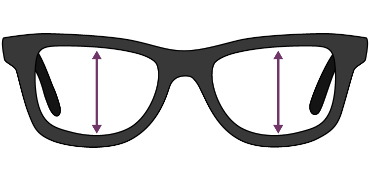 where to measure glasses lens height