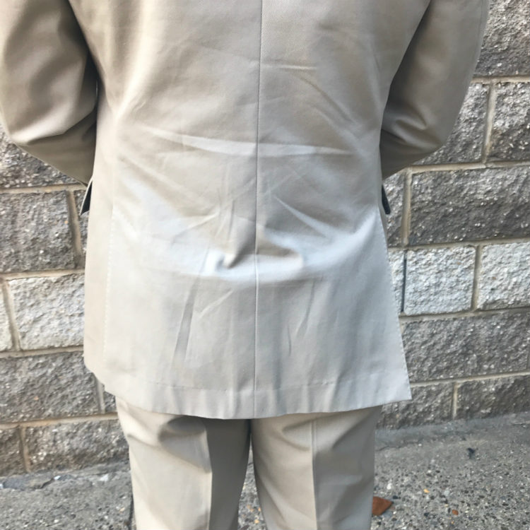 wrinkled back of cotton jacket