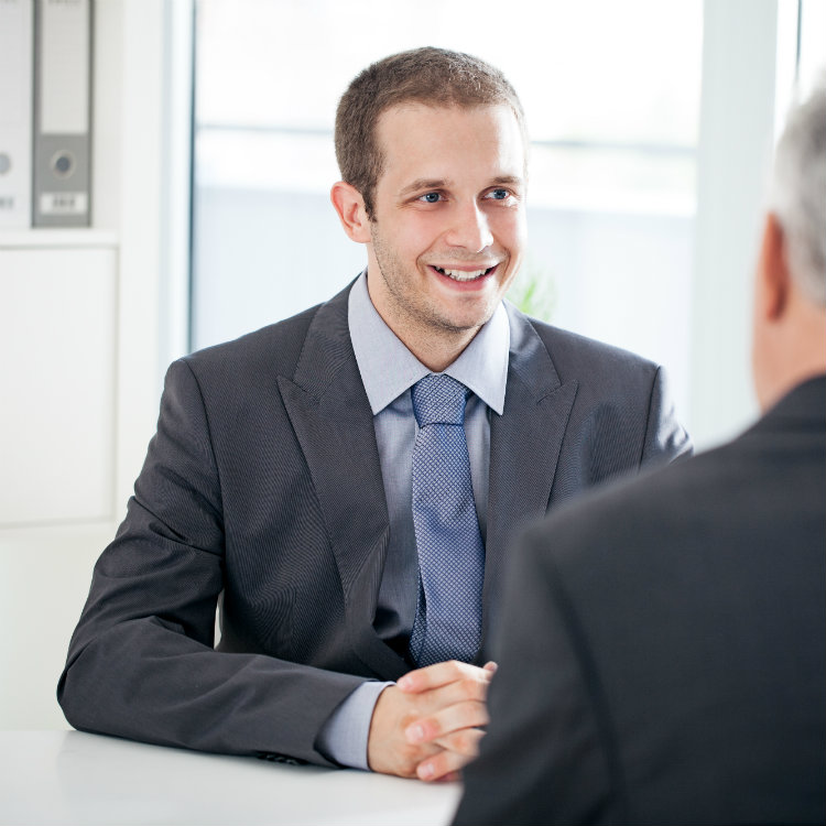 young man in job interview