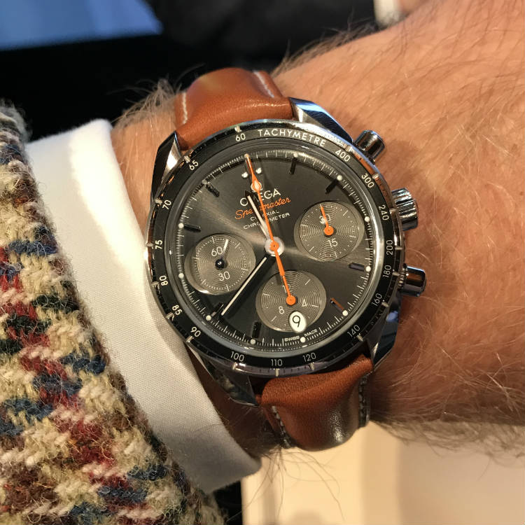 38mm Omega Speedmaster in Grey and Orange