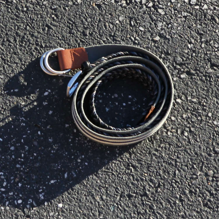 Belts looped around each other