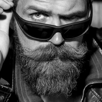 Biker With Cool Bandholz Full Beard & Shades
