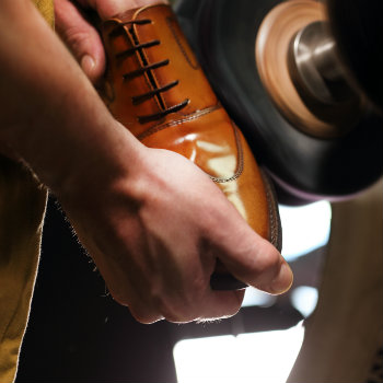 Tan-Shoe-Being-Machine-Buffed