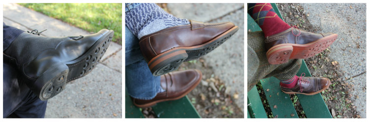 Three dainite sole shoes