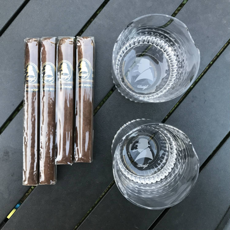 Winston Churchill Davidoff Cigars and Glasses