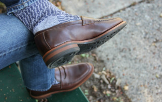 brown loafer with dainite sole