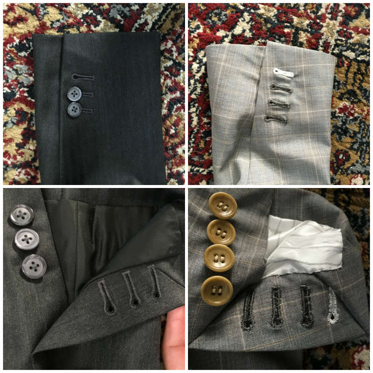 buttonholes on jacket sleeves