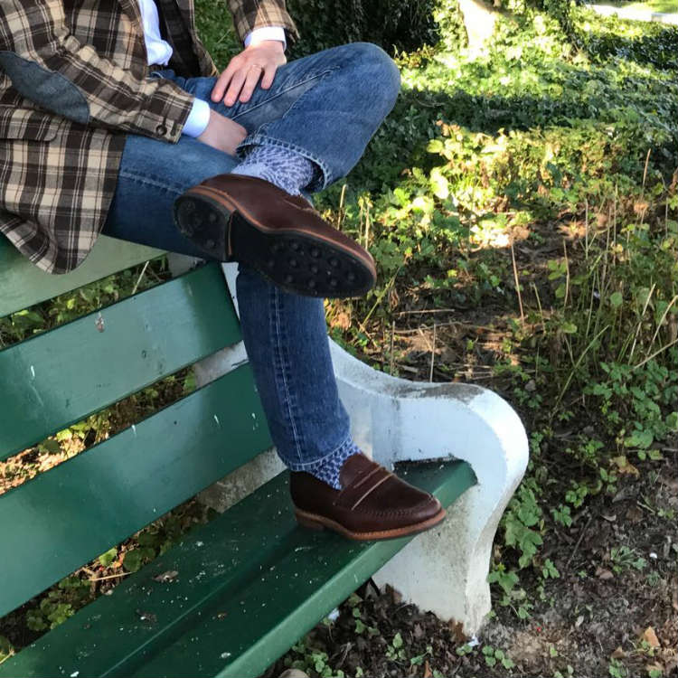 closeup of allen edmonds shoes