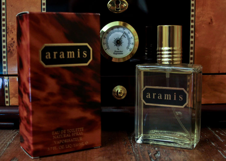 Aramis Bottle & Box In Front Of Humidor Aramis Bottle & Box In Front Of Humidor