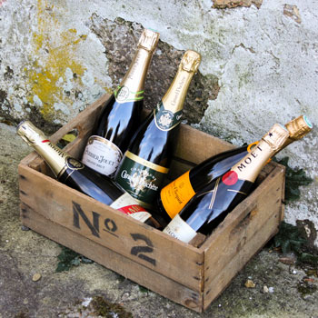 Crate Of Moet and Veuve Clicquot Champagne