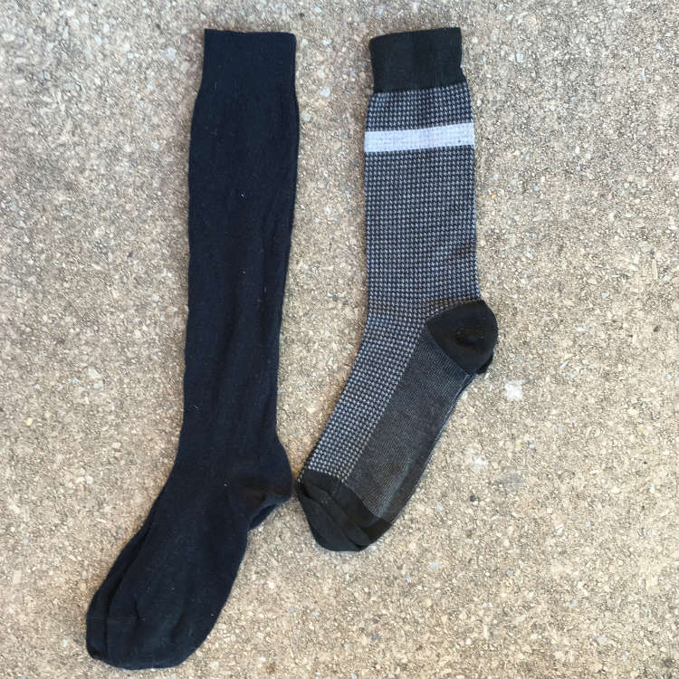 Crew sock and over the calf sock