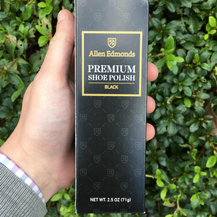 allen edmonds black shoe polish box