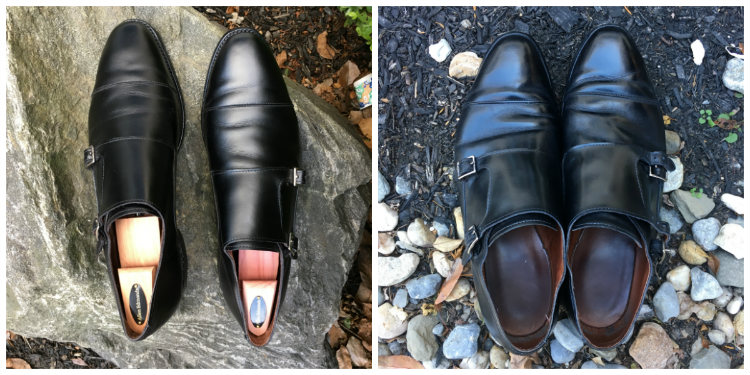 before and after shots of allen edmonds recraft