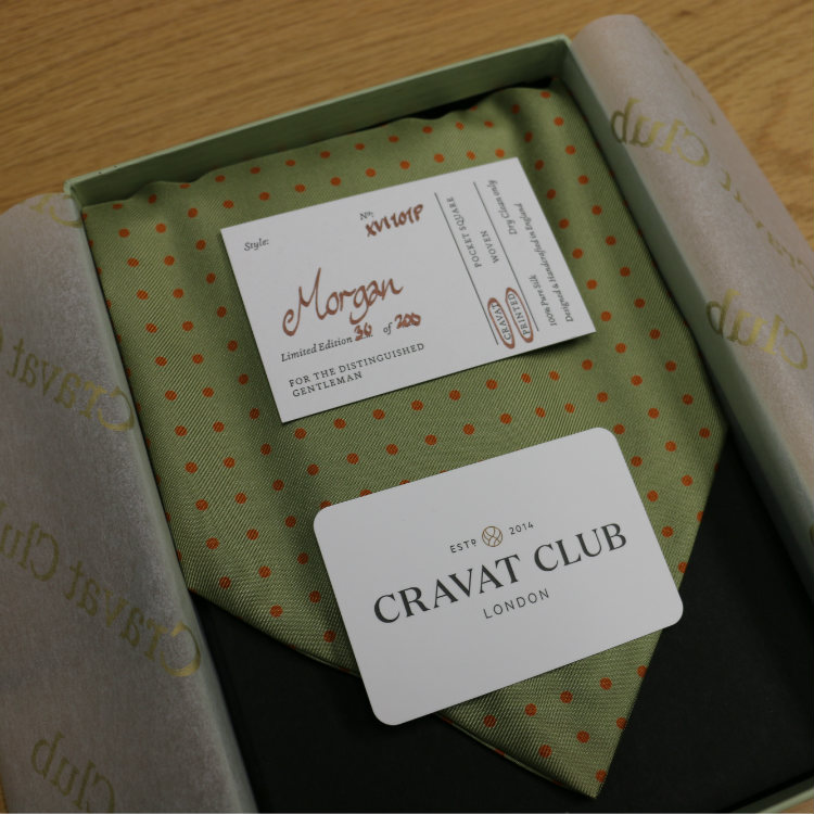 cravat club dotted ascot