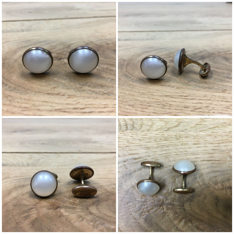 fixed back mother of pearl cufflinks