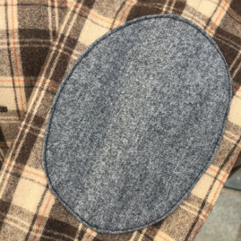 grey wool elbow patch