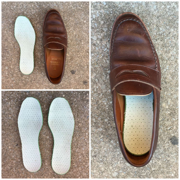 insoles in and out of a shoe