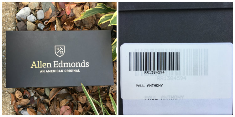 new allen edmonds shoe box