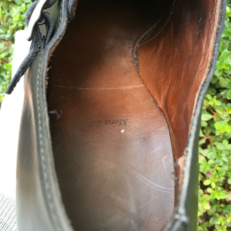 original insole on recrafted shoe