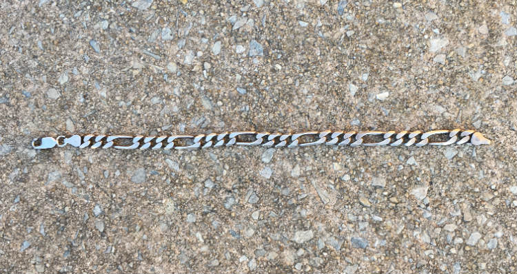 silver figaro bracelet