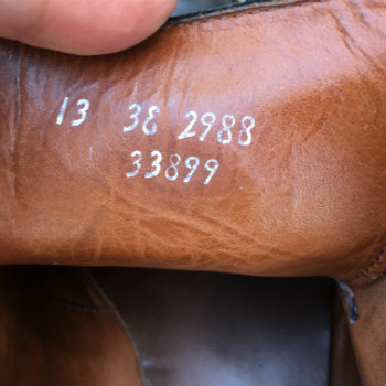 size info on inside of shoe