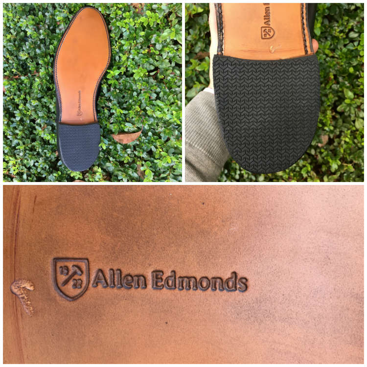 sole and heel of recrafted allen edmonds shoe