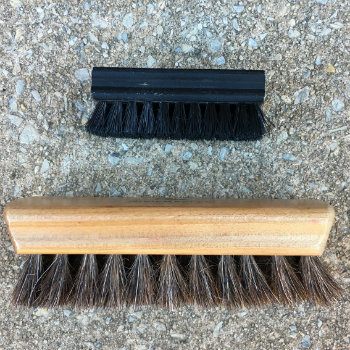 suede brush and regular shoe brush