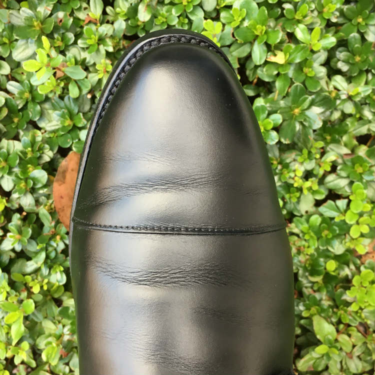toe of recrafted allen edmonds double monk