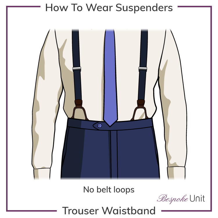 trouser waistbands for suspenders