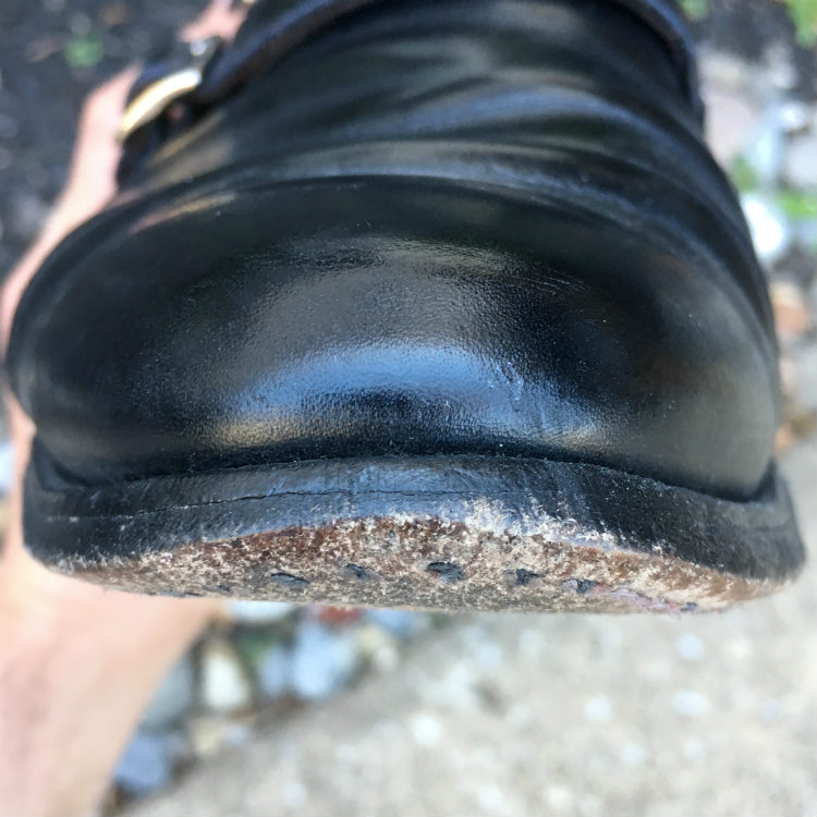worn out allen edmonds toe
